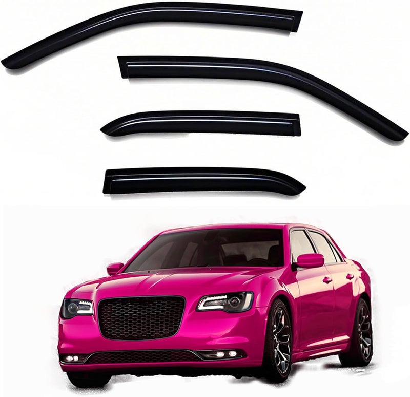 YLSCOO Window Visors Rain Guards fits 2011-2023 C-hrysler 300, Out-Channel Window Wind Deflectors Vent Shades Accessories, Dark Smoke 4 Pcs，2012 2013 2014 2015 2016 2017 2018 2019 2020 2021 2022 - Image 1